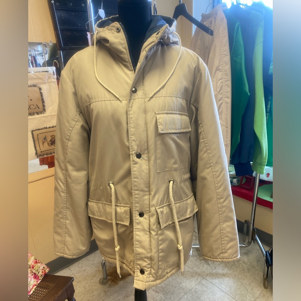 EUC, St John’s Bay Men’s Beige Winter Coat/Parka, Sz S